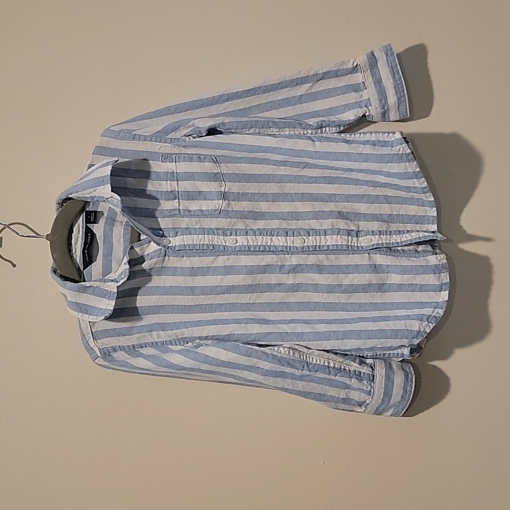 Janie and Jack boys dress shirt size 3 blue stripe button down